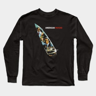 American Psycho Knife Reflection Retro Horror Film Long Sleeve T-Shirt